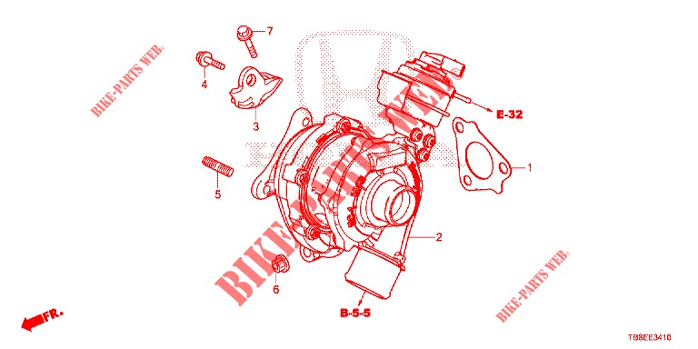 TURBOCHARGER SYSTEM (DIESEL) for Honda CIVIC TOURER DIESEL 1.6 SE 5 Doors 6 speed manual 2015