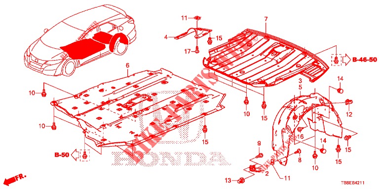 UNDER COVER  for Honda CIVIC TOURER DIESEL 1.6 SE 5 Doors 6 speed manual 2015
