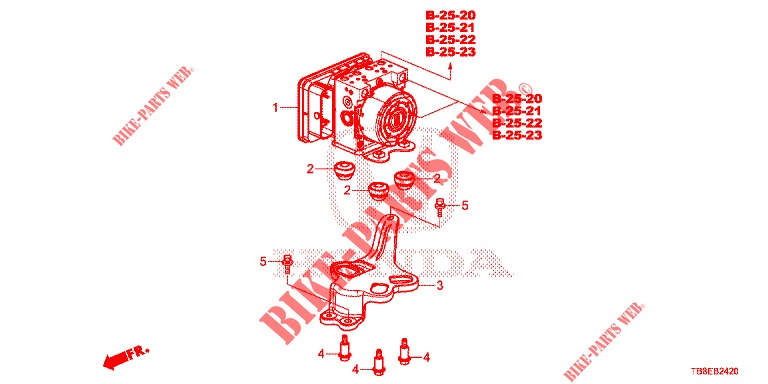 VSA MODULATOR (RH)('00 )  for Honda CIVIC TOURER DIESEL 1.6 SE 5 Doors 6 speed manual 2015