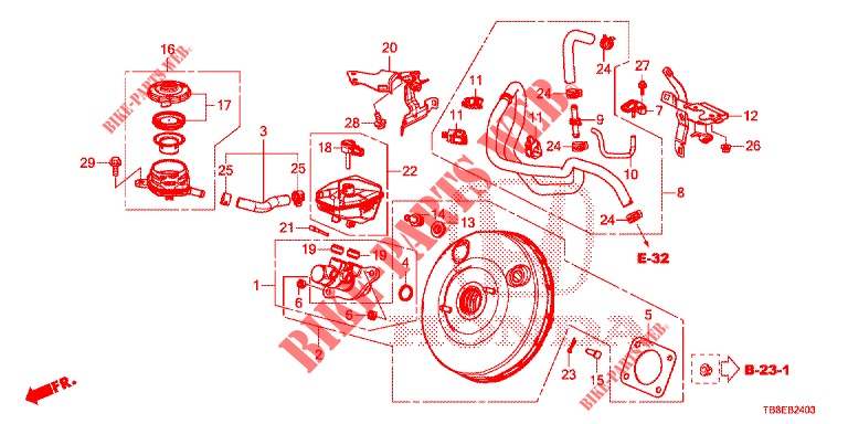 BRAKE MASTER CYLINDER/MAS TER POWER (RH) (DIESEL) for Honda CIVIC TOURER DIESEL 1.6 ES 5 Doors 6 speed manual 2016
