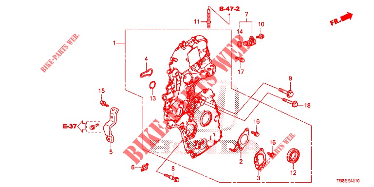 CHAIN CASE (DIESEL) for Honda CIVIC TOURER DIESEL 1.6 ES 5 Doors 6 speed manual 2016
