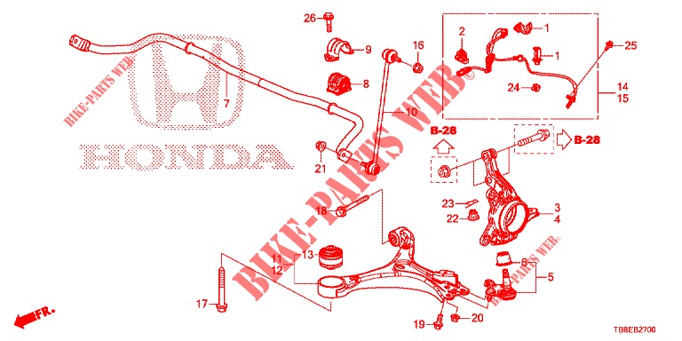 FRONT KNUCKLE  for Honda CIVIC TOURER DIESEL 1.6 ES 5 Doors 6 speed manual 2016