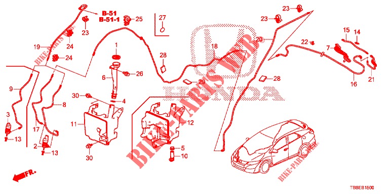 FRONT WINDSHIELD WASHER (2D)  for Honda CIVIC TOURER DIESEL 1.6 ES 5 Doors 6 speed manual 2016