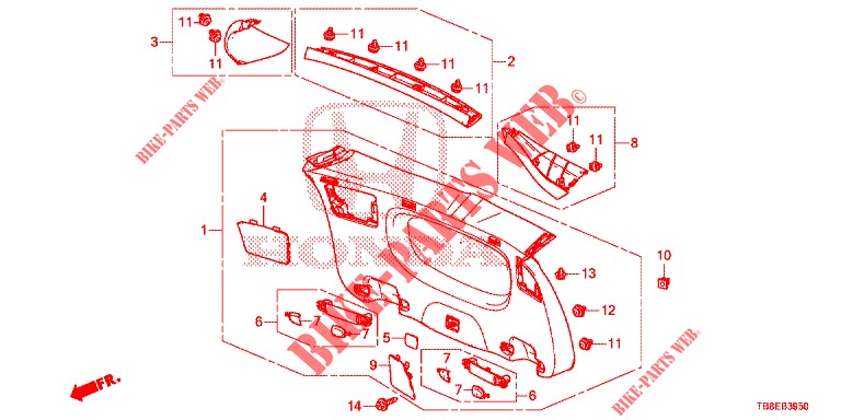 TAILGATE LINING/ REAR PANEL LINING (2D)  for Honda CIVIC TOURER DIESEL 1.6 ES 5 Doors 6 speed manual 2016