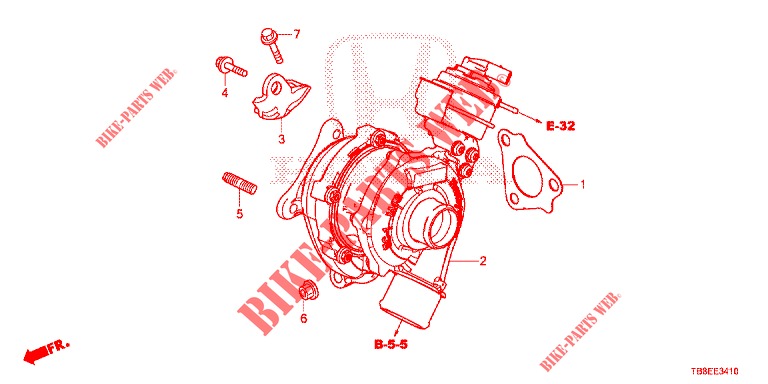 TURBOCHARGER SYSTEM (DIESEL) for Honda CIVIC TOURER DIESEL 1.6 ES 5 Doors 6 speed manual 2016