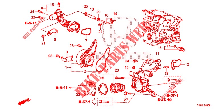 WATER PUMP/THERMOSTAT (DIESEL) for Honda CIVIC TOURER DIESEL 1.6 ES 5 Doors 6 speed manual 2016