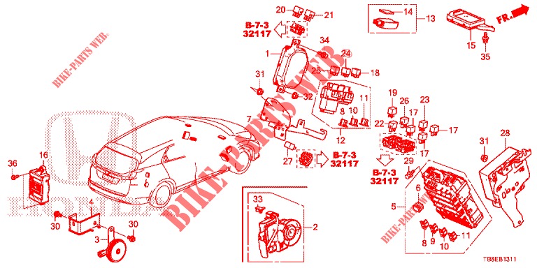 CONTROL UNIT (CABINE) (1) (RH) for Honda CIVIC TOURER DIESEL 1.6 EX 5 Doors 6 speed manual 2016