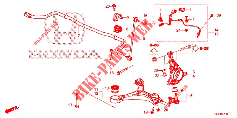 FRONT KNUCKLE  for Honda CIVIC TOURER DIESEL 1.6 EX 5 Doors 6 speed manual 2016