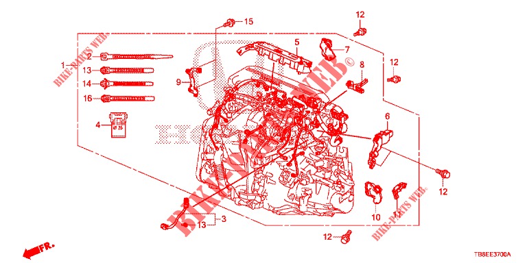 ENGINE WIRE HARNESS (DIESEL) for Honda CIVIC TOURER DIESEL 1.6 EXGT 5 Doors 6 speed manual 2016