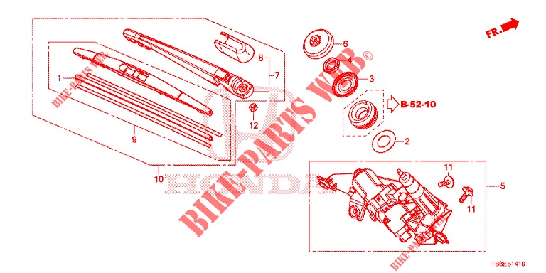 REAR WINDSHIELD WIPER  for Honda CIVIC TOURER DIESEL 1.6 EXGT 5 Doors 6 speed manual 2016