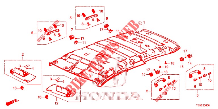 ROOF LINING  for Honda CIVIC TOURER DIESEL 1.6 EXGT 5 Doors 6 speed manual 2016
