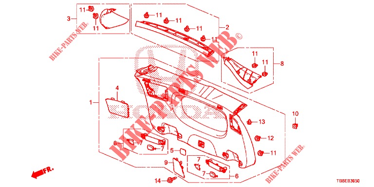 TAILGATE LINING/ REAR PANEL LINING (2D)  for Honda CIVIC TOURER DIESEL 1.6 EXGT 5 Doors 6 speed manual 2016