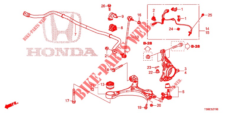 FRONT KNUCKLE  for Honda CIVIC TOURER DIESEL 1.6 SE 5 Doors 6 speed manual 2016