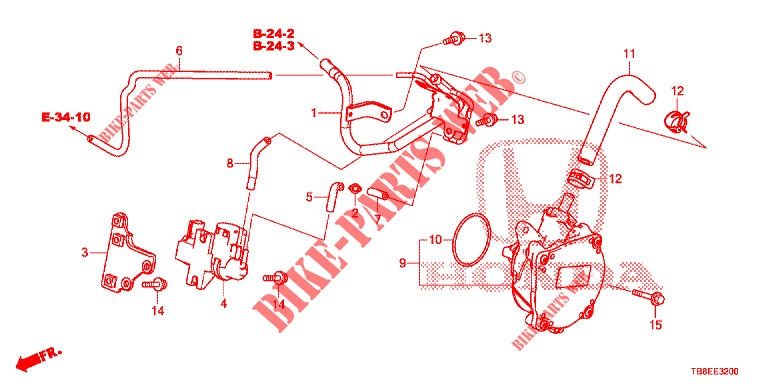 INSTALL PIPE/VACUUM PUMP (DIESEL) for Honda CIVIC TOURER DIESEL 1.6 SE 5 Doors 6 speed manual 2016