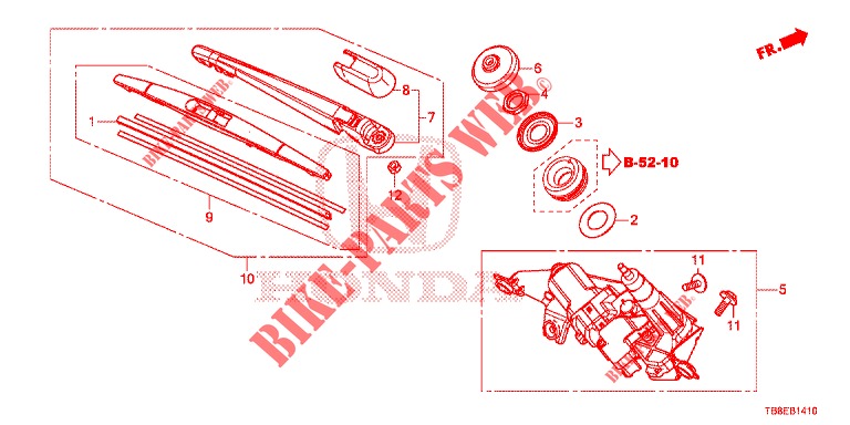 REAR WINDSHIELD WIPER  for Honda CIVIC TOURER DIESEL 1.6 SE 5 Doors 6 speed manual 2016