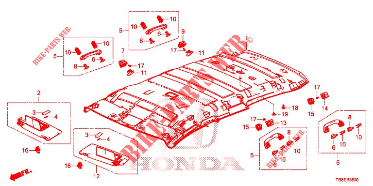 ROOF LINING  for Honda CIVIC TOURER DIESEL 1.6 SE 5 Doors 6 speed manual 2016
