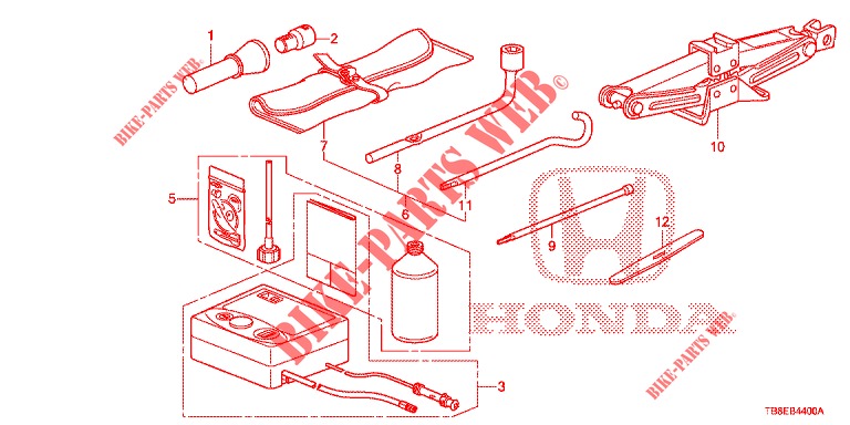 TOOLS/JACK  for Honda CIVIC TOURER DIESEL 1.6 SE 5 Doors 6 speed manual 2016