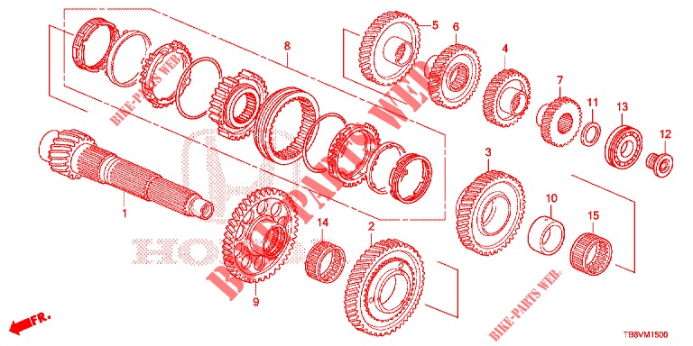 COUNTERSHAFT (DIESEL) for Honda CIVIC TOURER DIESEL 1.6 ES 5 Doors 6 speed manual 2017