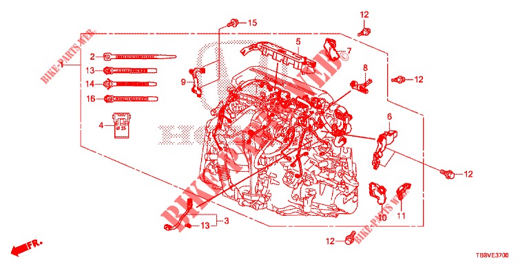 ENGINE WIRE HARNESS (DIESEL) for Honda CIVIC TOURER DIESEL 1.6 ES 5 Doors 6 speed manual 2017