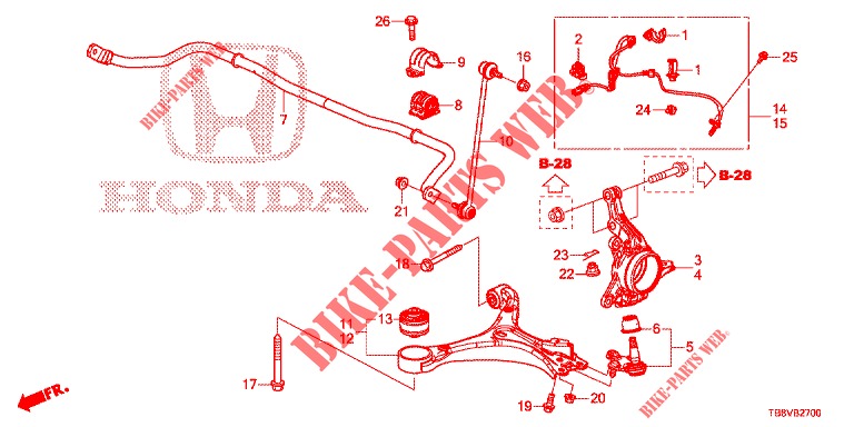 FRONT KNUCKLE  for Honda CIVIC TOURER DIESEL 1.6 ES 5 Doors 6 speed manual 2017