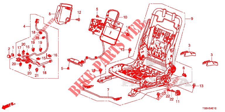 FRONT SEAT COMPONENTS (G.) (1) for Honda CIVIC TOURER DIESEL 1.6 ES 5 Doors 6 speed manual 2017