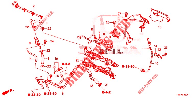FUEL RAIL/HIGH PRESSURE P UMP (DIESEL) for Honda CIVIC TOURER DIESEL 1.6 ES 5 Doors 6 speed manual 2017