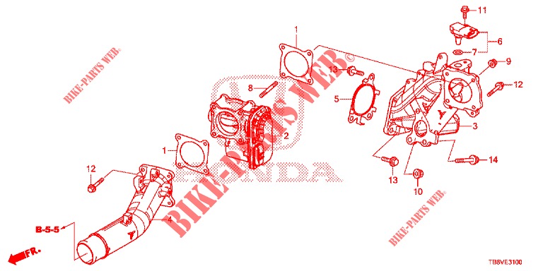 INTAKE FLAP VALVE (DIESEL) for Honda CIVIC TOURER DIESEL 1.6 ES 5 Doors 6 speed manual 2017