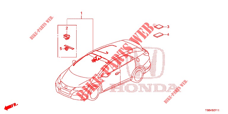 WIRE HARNESS (6) (RH) for Honda CIVIC TOURER DIESEL 1.6 ES 5 Doors 6 speed manual 2017