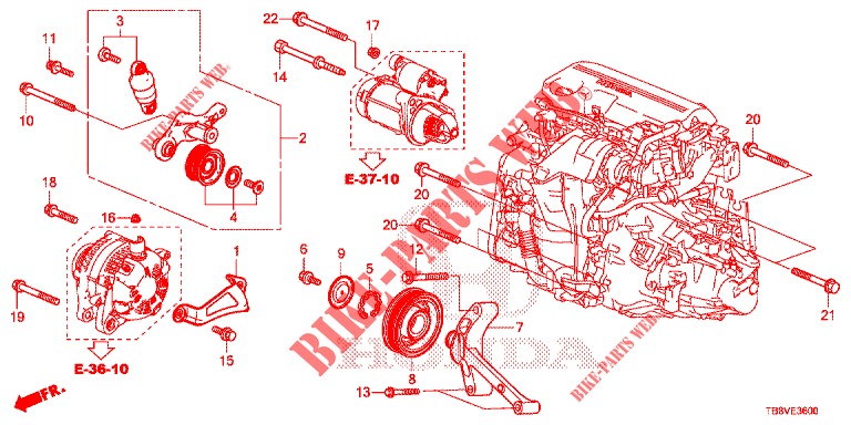 AUTO TENSIONER (DIESEL) for Honda CIVIC TOURER DIESEL 1.6 EX 5 Doors 6 speed manual 2017