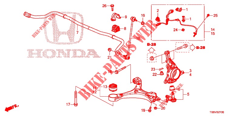 FRONT KNUCKLE  for Honda CIVIC TOURER DIESEL 1.6 EX 5 Doors 6 speed manual 2017