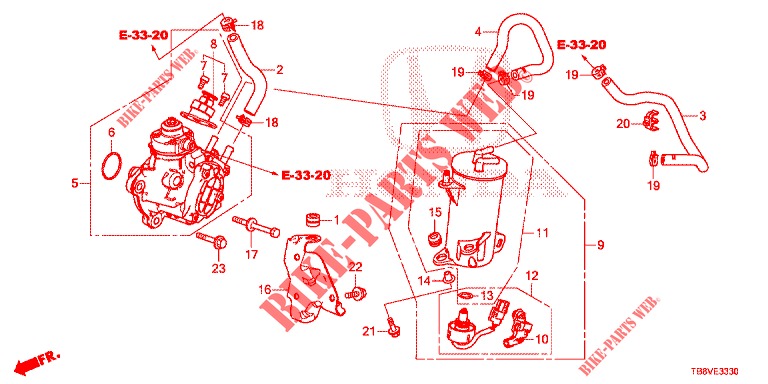 HIGH PRESSURE PUMP (DIESEL) for Honda CIVIC TOURER DIESEL 1.6 EX 5 Doors 6 speed manual 2017