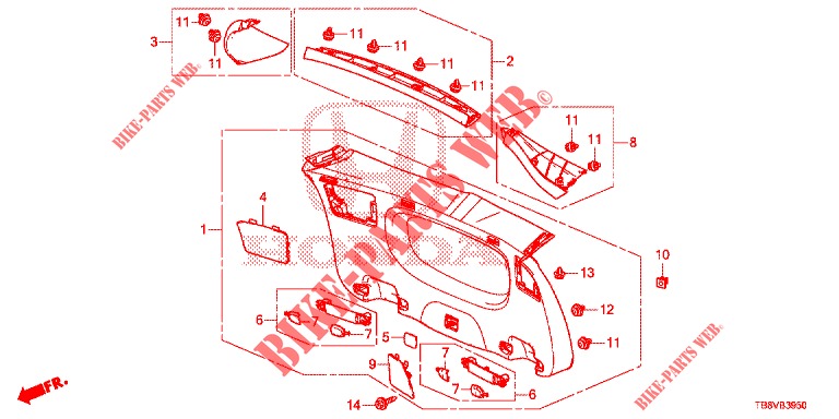 TAILGATE LINING/ REAR PANEL LINING (2D)  for Honda CIVIC TOURER DIESEL 1.6 EX 5 Doors 6 speed manual 2017