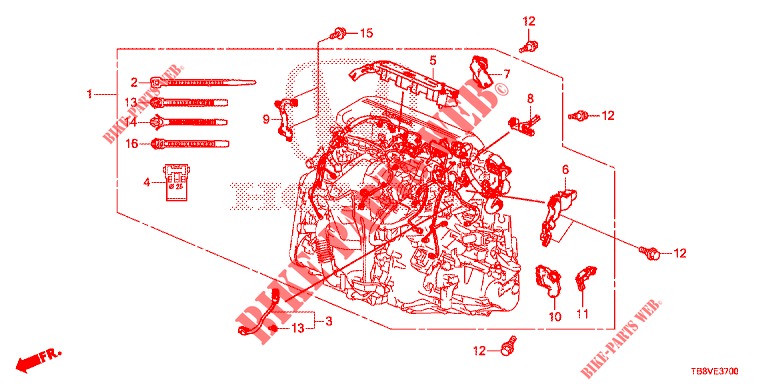 ENGINE WIRE HARNESS (DIESEL) for Honda CIVIC TOURER DIESEL 1.6 EXGT 5 Doors 6 speed manual 2017